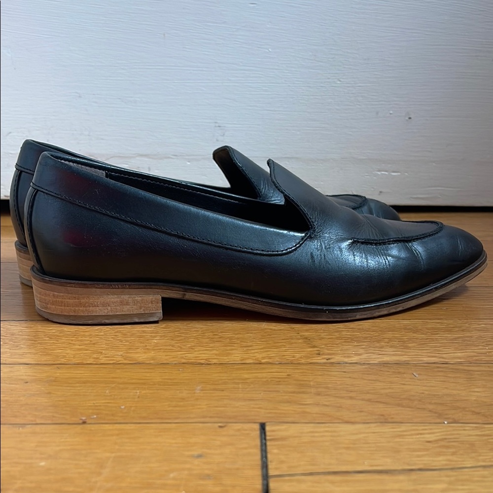 Everlane Black Leather Loafers Slip-On Flats